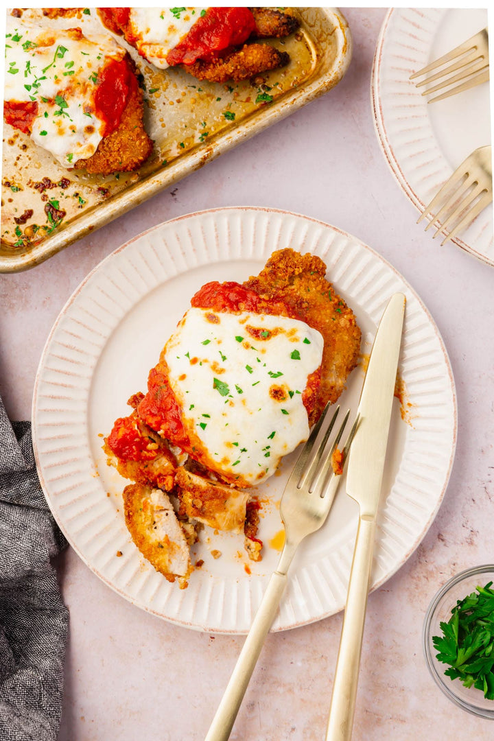 Chicken Parmigiana with Sweet Potato & Vegetables