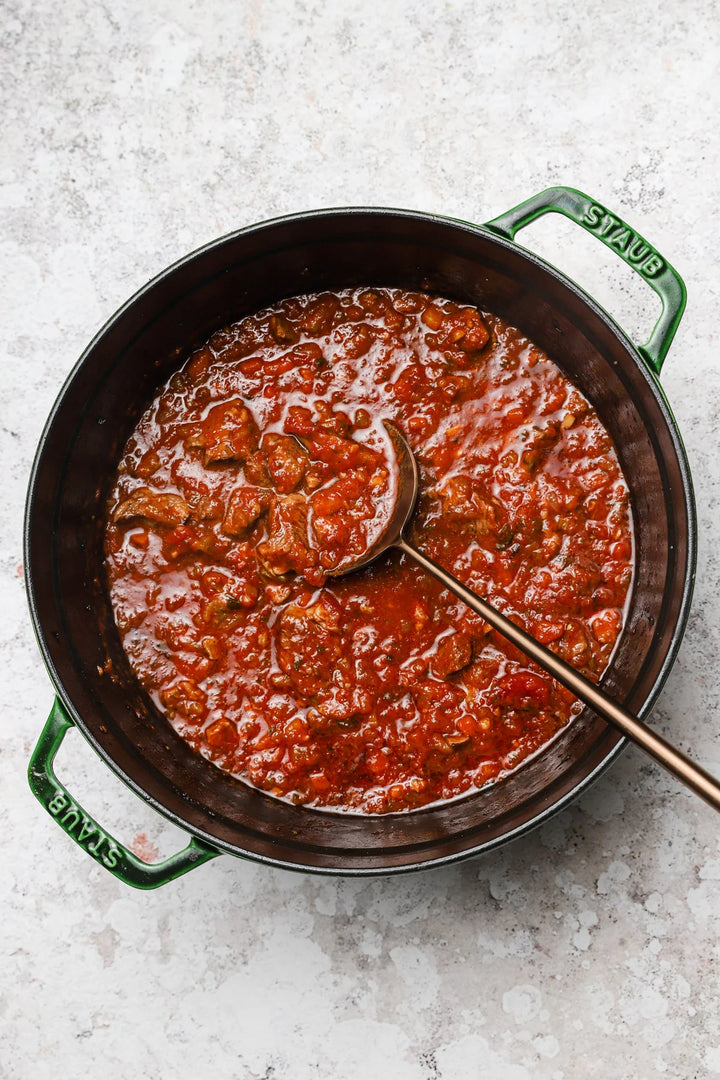 Lamb Ragu with Roast Garlic Potatoes