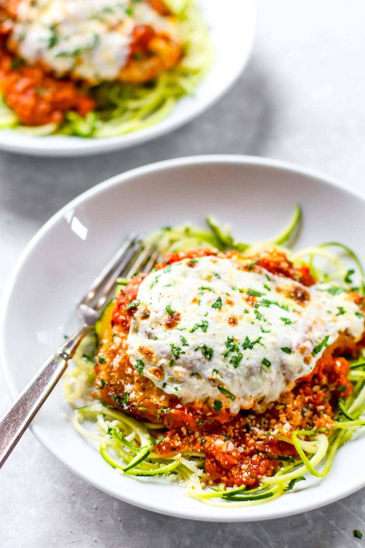 Chicken Parmigiana with Vegetable Pasta (Keto)