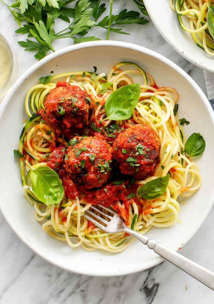 Beef Meatballs with Vegetable Pasta